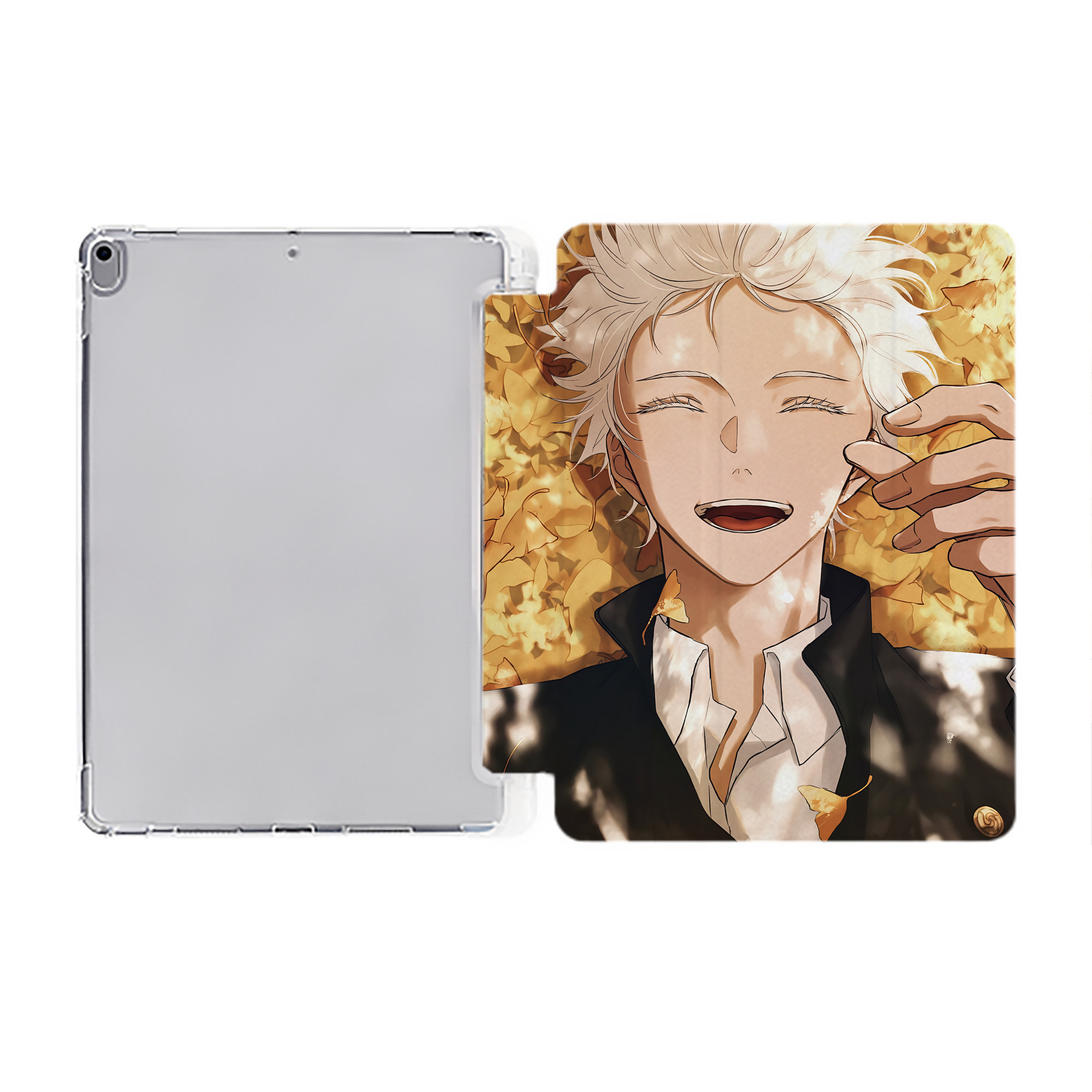 （画像用） 呪術廻戦 Jujutsu Kaisen IPad ケース ペン収納付き 三つ折りスタンド PUレザー×シリコン 対応機種9.5/10.5/10.9インチ